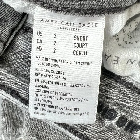 American Eagle Super High-Rise Jegging Distressed Gray Skinny Jean Size 2 - Picture 11 of 11